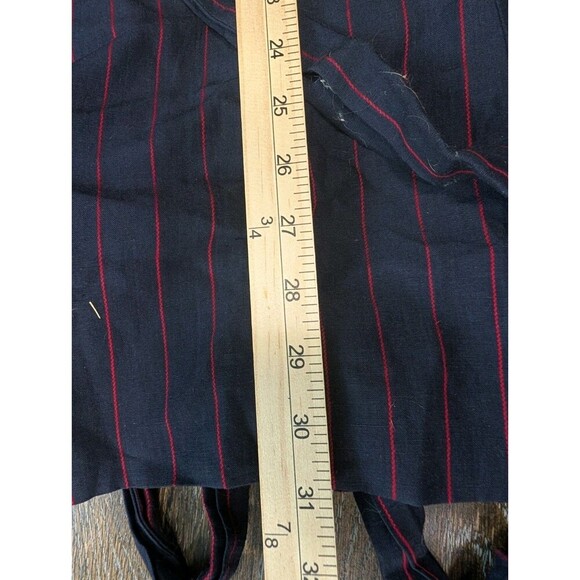 Bec Bridge Mia Wrap Blazer Mini Dress Size 8 Linen Navy Blue Red - Picture 9 of 9
